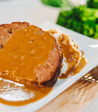 Meatloaf with Mushroom Herb Velouté