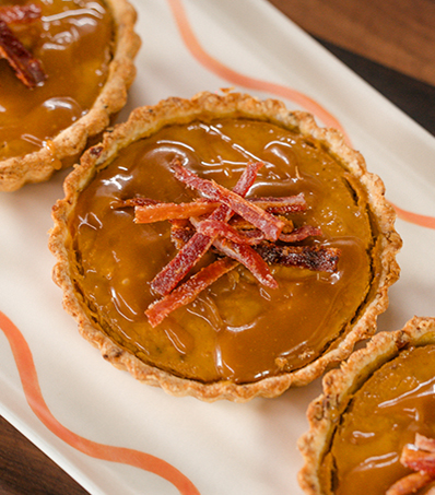 Spiced Pumpkin Tarts With Candied Bacon