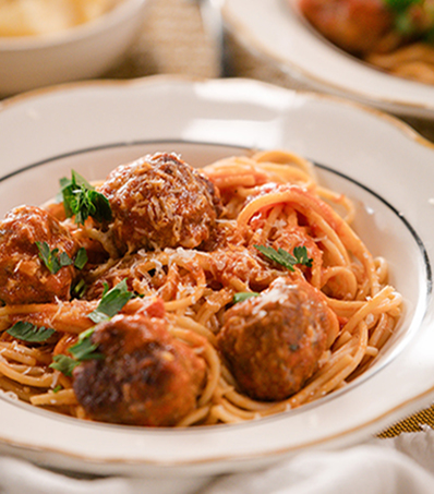 Spaghetti and meatballs